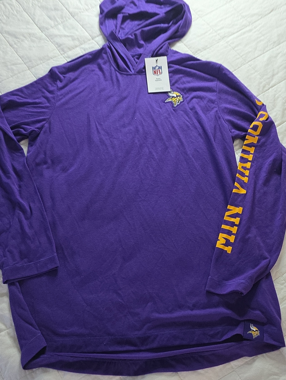 Nike Minnesota Vikings NFL Hooded Long Sleeve Shirt Purple Men M NWT